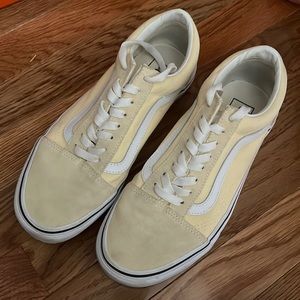 Yellow Vans With Suede Detail